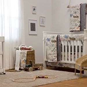 Nursery Crib Bedding Set: Vintage Airplanes Lolli